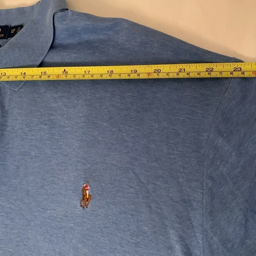 Polo Ralph Lauren Pima Soft Touch Blue Logo Pony Men’s Polo Shirt Size 2XB